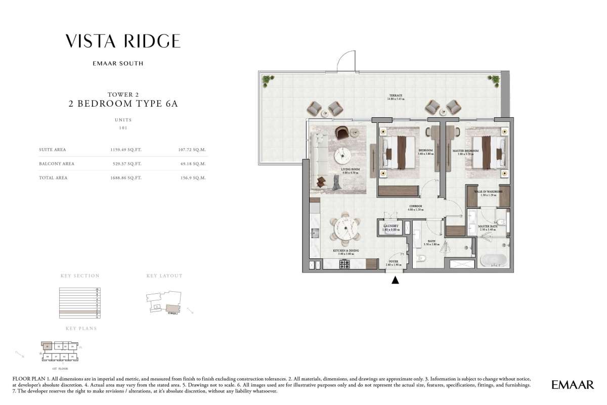 1st Floor (Type 6A, Unit 101) - Vista Ridge Tower 2